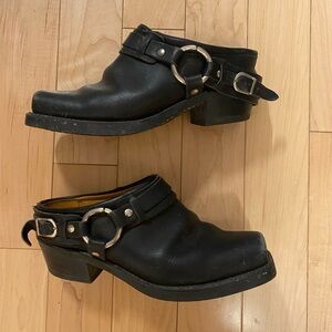 Frye Harness Mules Black